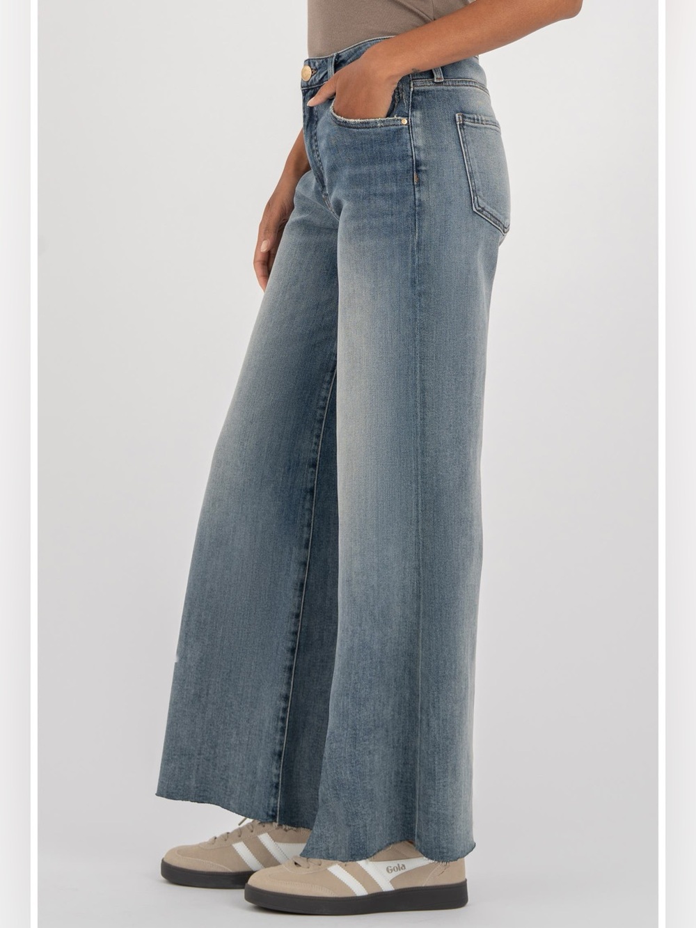 Kut from the Kloth Ryan Fab Ab High Rise Super Wide Leg Jeans Size 0